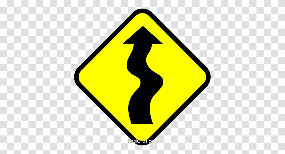 Symbol Of A Winding Road Royalty Free Vector Clip Art Illustration, Road Sign Transparent Png
