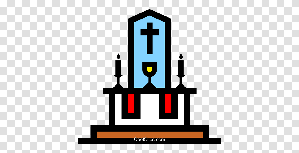Symbol Of The Altar Royalty Free Vector Clip Art Illustration, Architecture, Building, Church, Cross Transparent Png