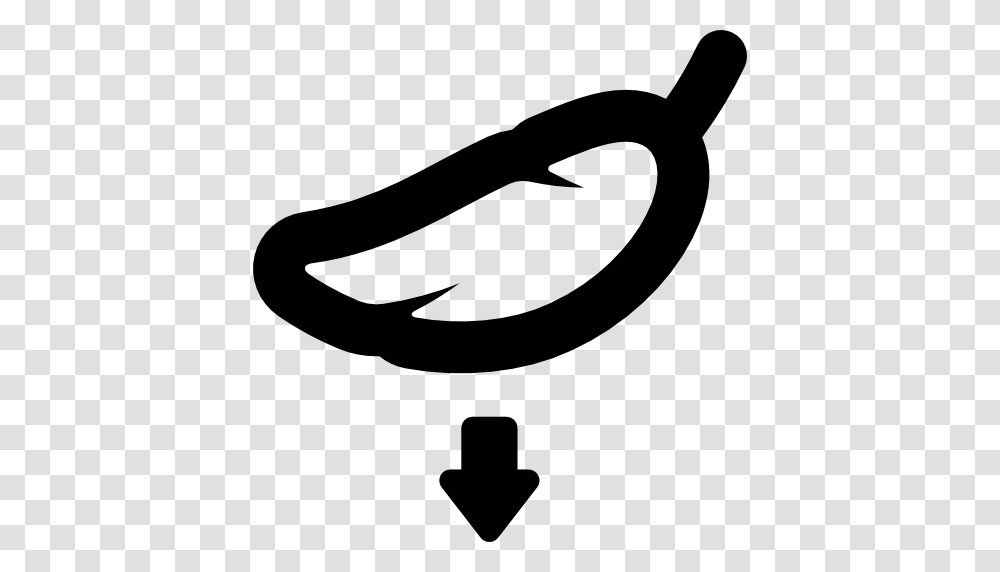Symbol Shapes Feather Down Arrow Shipping Delivery Icon, Gray, World Of Warcraft Transparent Png