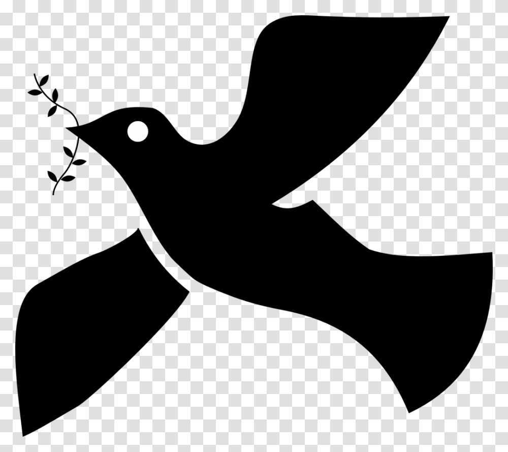 Symbol Silhouette Dove Religion Sprig Faith With Paloma De La Paz Negra, Nature, Outdoors, Moon, Outer Space Transparent Png
