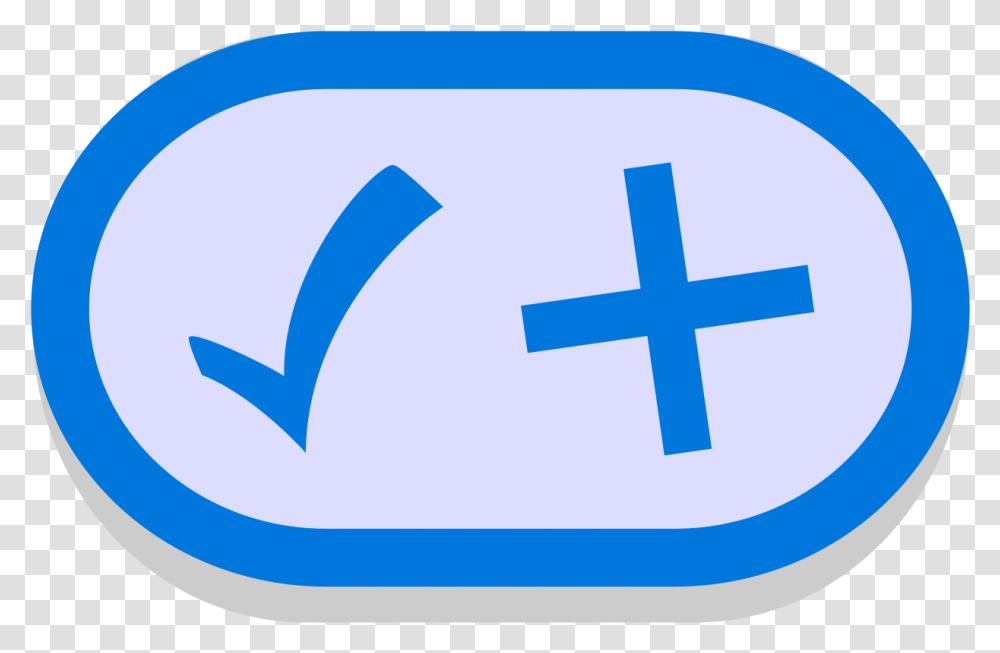 Symbol Tick Plus Blue Tick Plus, Cross, Logo, Label Transparent Png