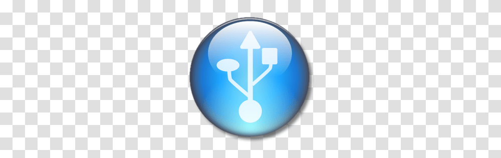 Symbol Usb Circle Light Blue Icon, Balloon, Hook, Anchor, Emblem Transparent Png