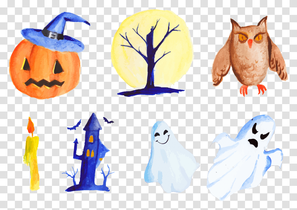 Symbols Painting Decorative Elements Download Simbolos De Halloween, Bird, Animal, Plant Transparent Png