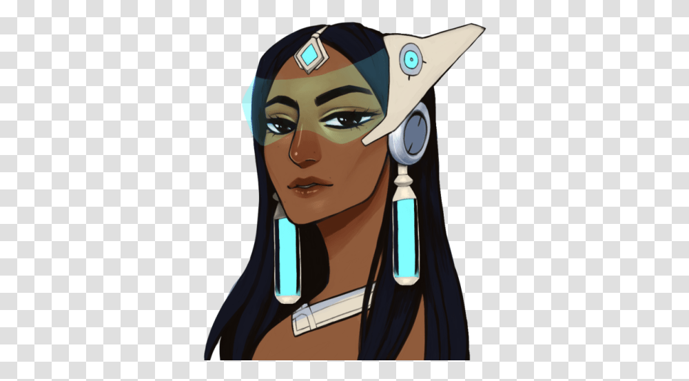 Symmetra Fanart Cartoon, Face, Person, Head, Electronics Transparent Png