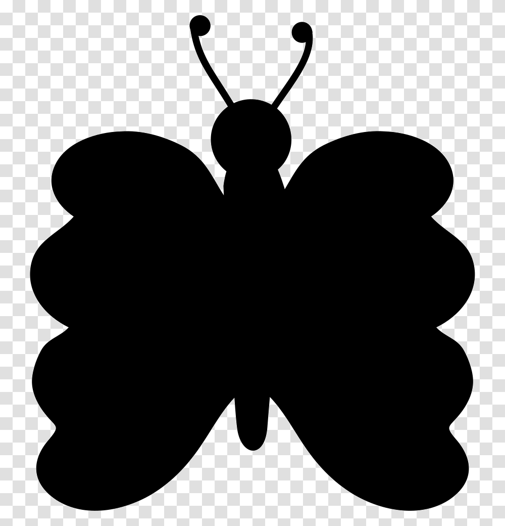 Symmetrical Butterfly Shape From Top View Icon Free, Silhouette, Stencil, Light Transparent Png
