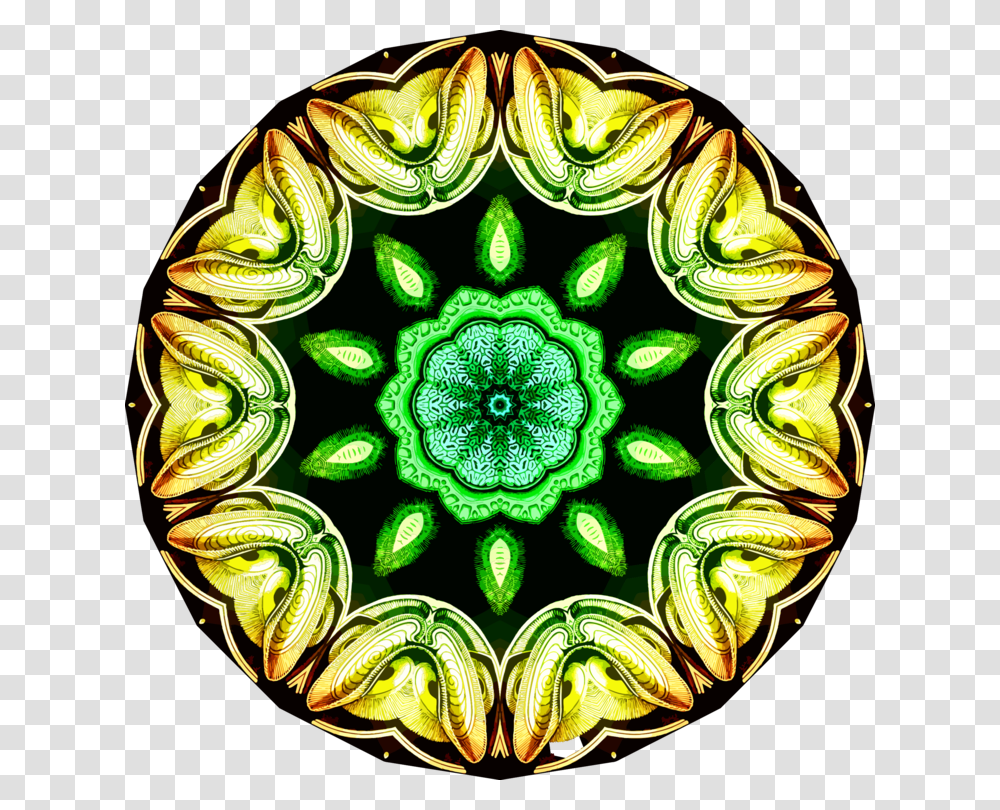 Symmetry Green Kaleidoscope, Pattern, Ornament, Fractal Transparent Png
