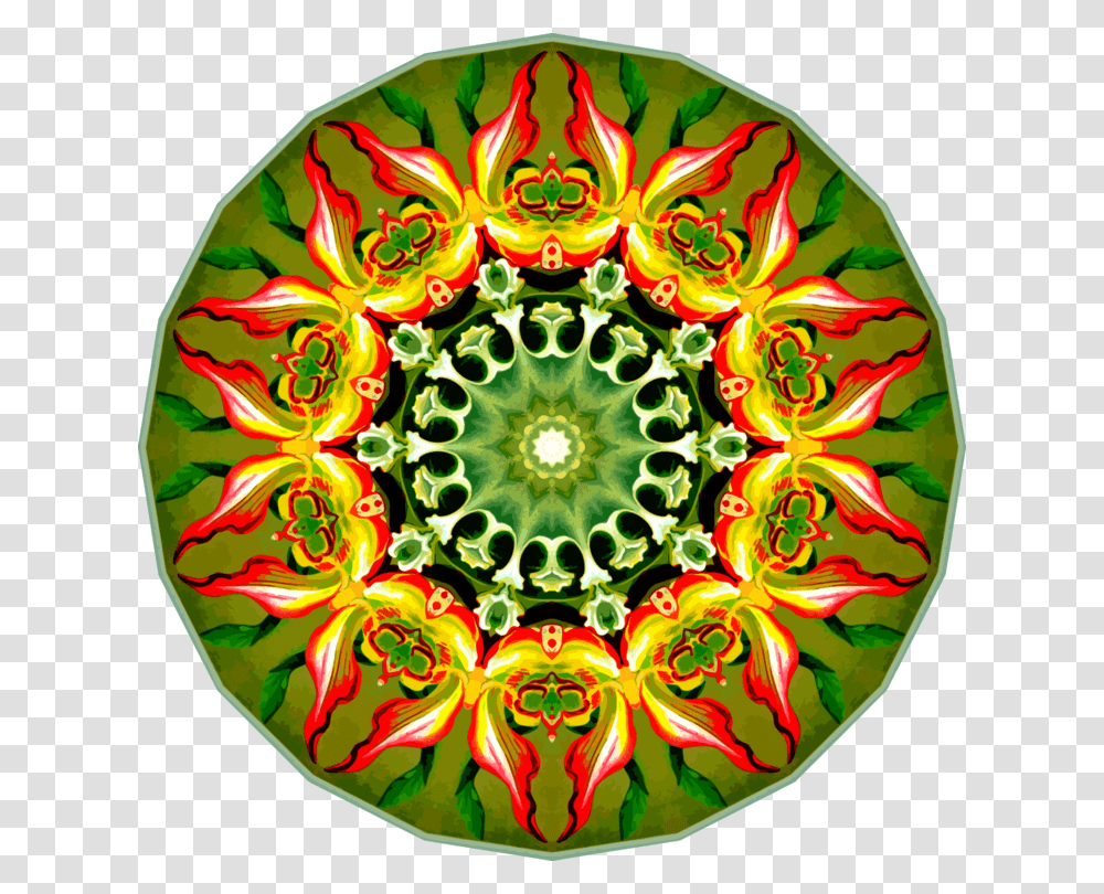 Symmetry Kaleidoscope Christmas Ornament Flower Christmas Day Free, Pattern, Fractal, Painting Transparent Png