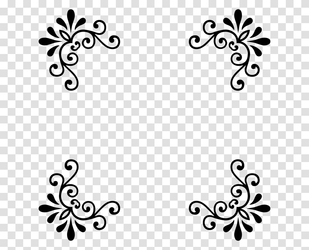 Symmetrymonochrome Photographypetal Old Fashioned Border Design, Gray, World Of Warcraft Transparent Png