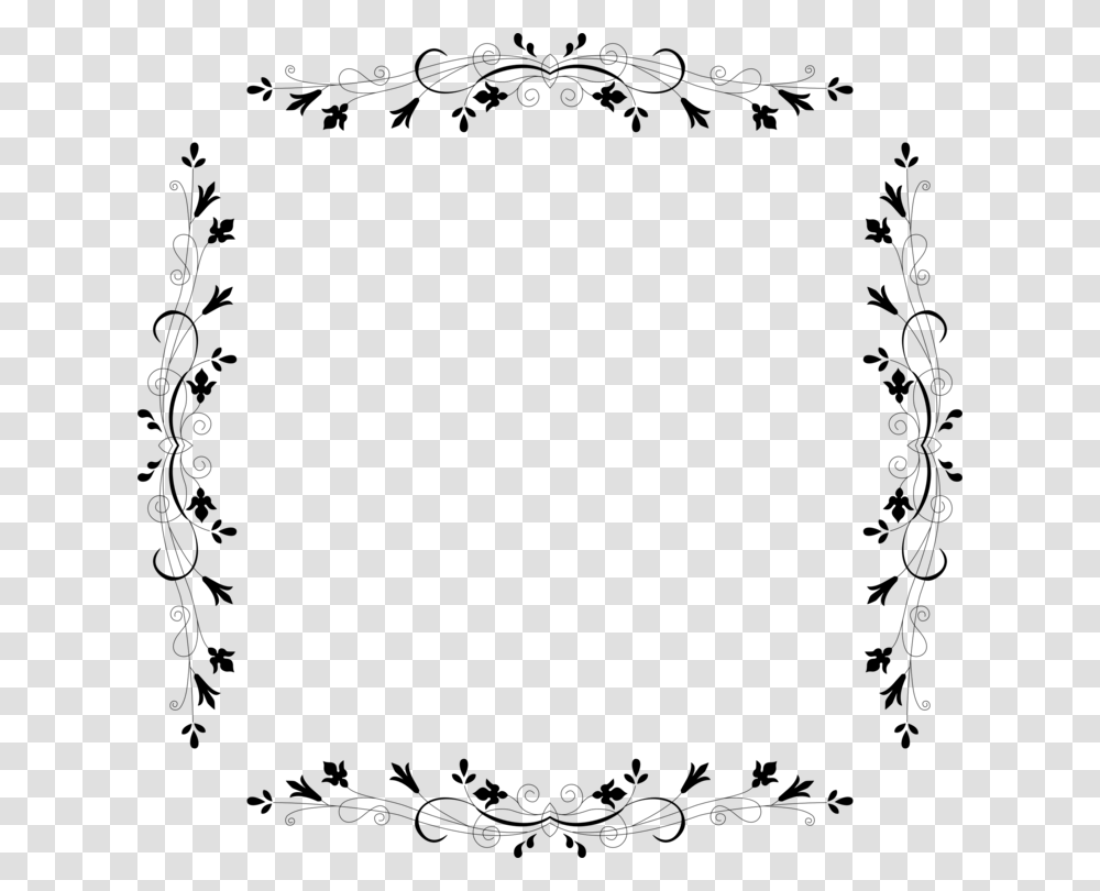 Symmetrymonochrome Photographytext Border Design Clipart Black And White, Gray, World Of Warcraft Transparent Png