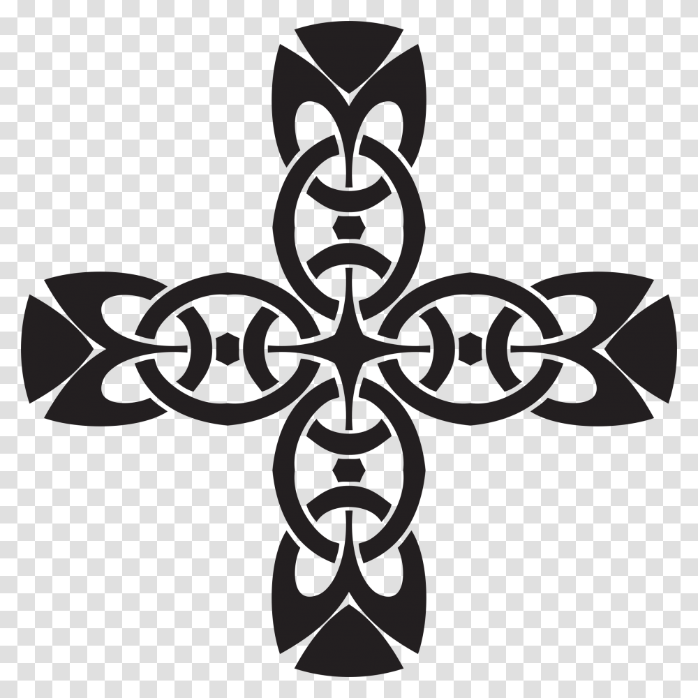 Symmetrysymbolcross Celts, Stencil, Emblem, Crucifix, Snowflake Transparent Png