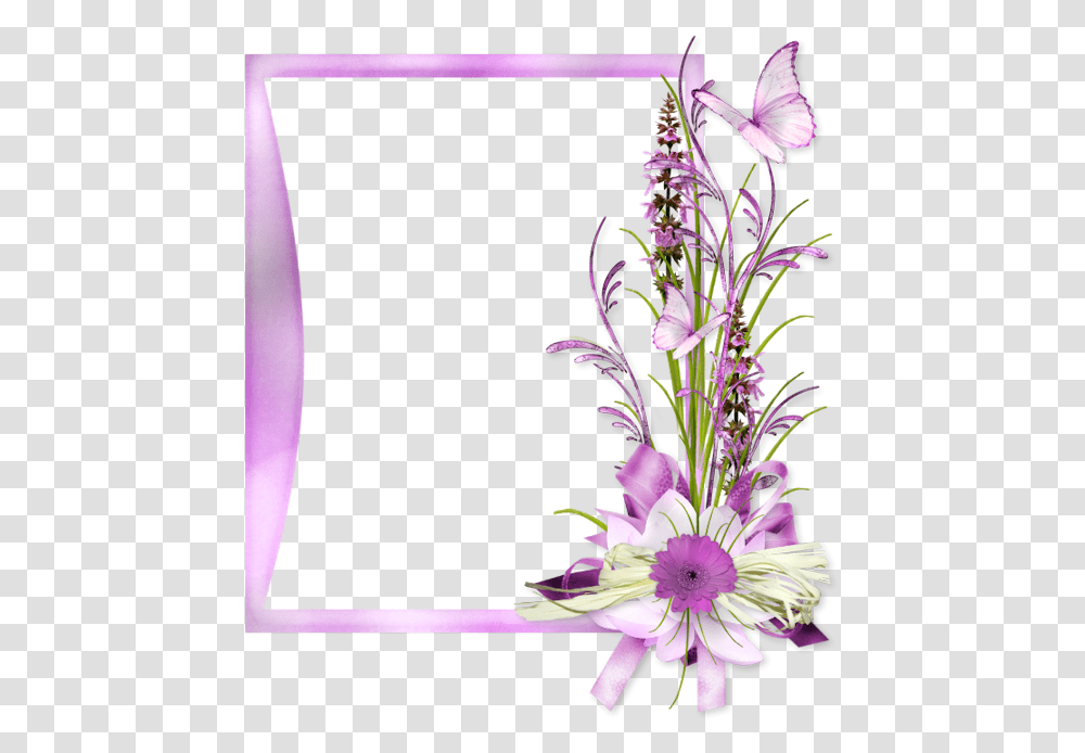Sympathy Flower Clipart Graphic Royalty Free Download Purple Flower Borders And Frames, Plant, Floral Design, Pattern Transparent Png