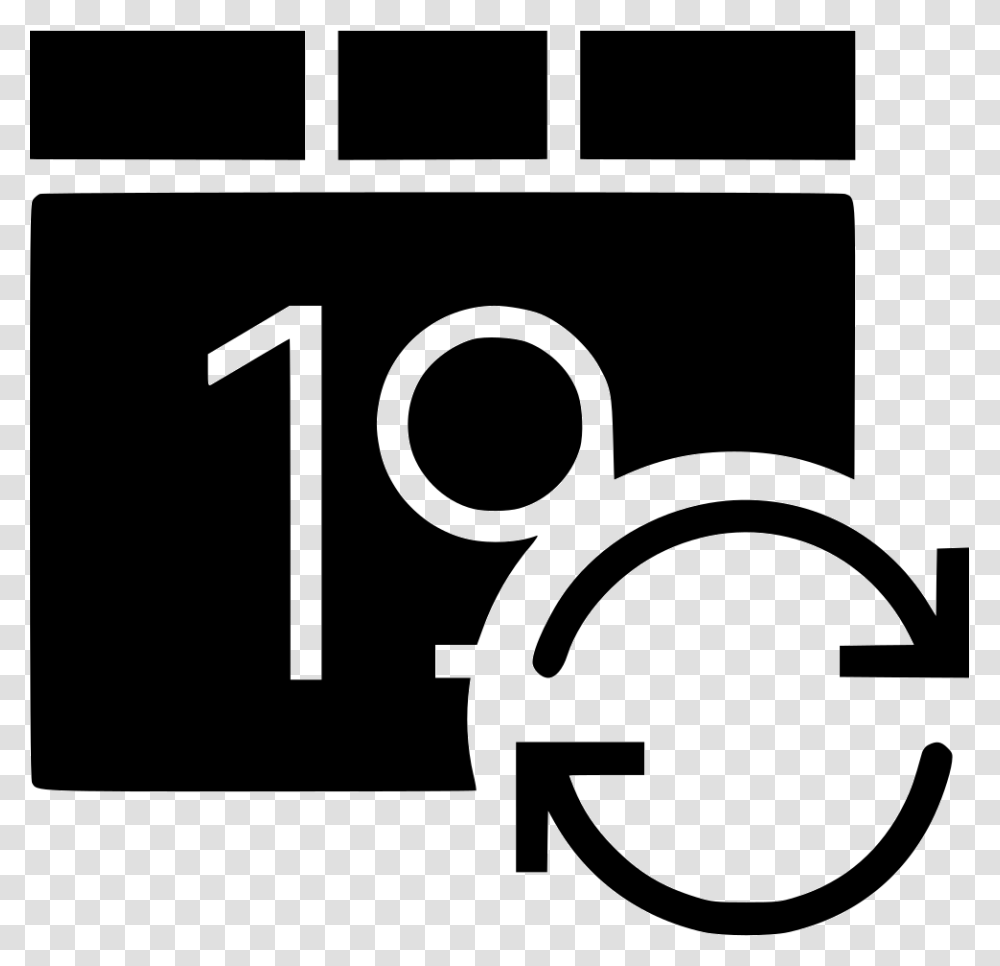 Sync Calendar Real Time Database Icon, Number, Stencil Transparent Png