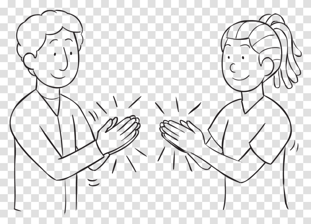 Synchro Clap Clapping Hands Drawing, Finger, Portrait, Face, Photography Transparent Png