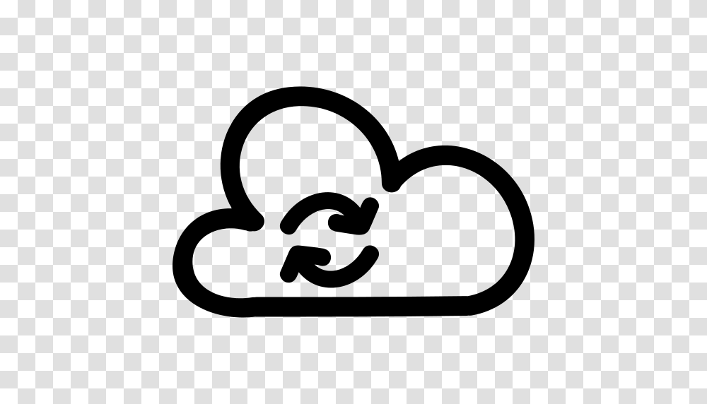 Synchronize Sign Of A Cloud With Two Arrows In Circle Hand Drawn, Gray, World Of Warcraft Transparent Png