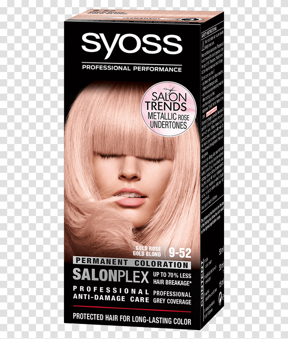Syoss Com Color Salonplex Salontrends 9 52 Gold Rose Kraska Dlya Volos Rozovoe Zoloto, Hair, Blonde, Girl, Kid Transparent Png