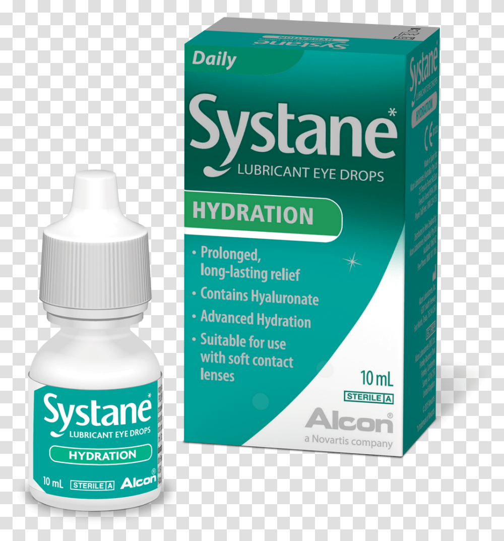 Systane Hydration Eye Drops Front Systane Lubricant Eye Drops Hydration, Bottle, Furniture, Label Transparent Png