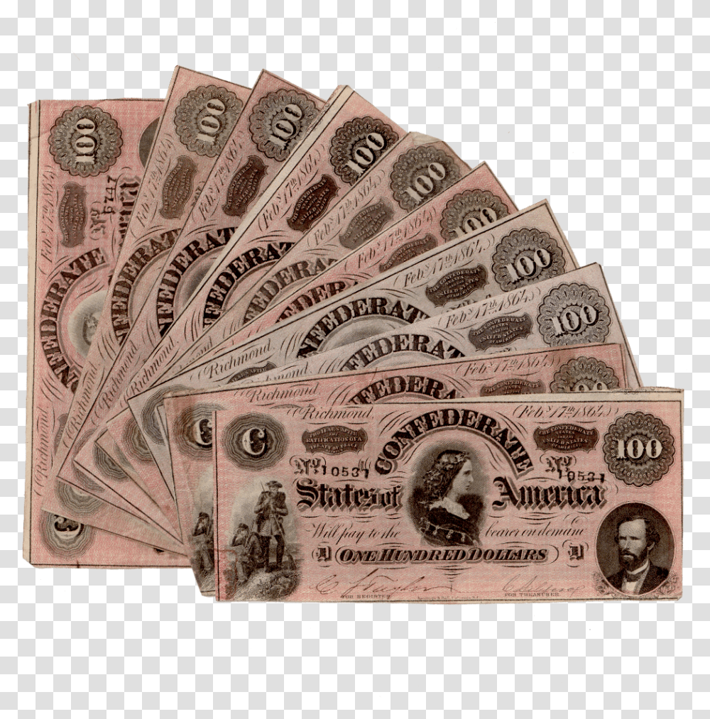 T 65 1864 Quotlucy Pickens Confederate States Of America 50 Dollars, Money, Passport, Id Cards, Document Transparent Png
