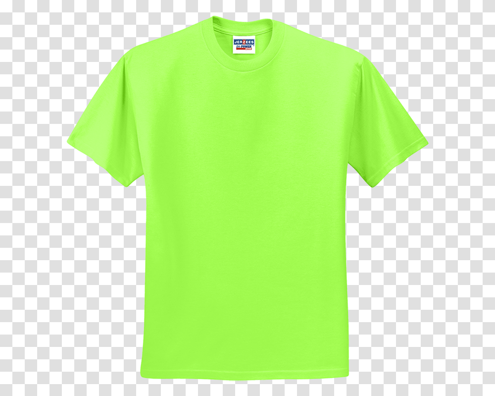 T Jerzees Neon Green Shirt, Clothing, Apparel, T-Shirt, Sleeve Transparent Png