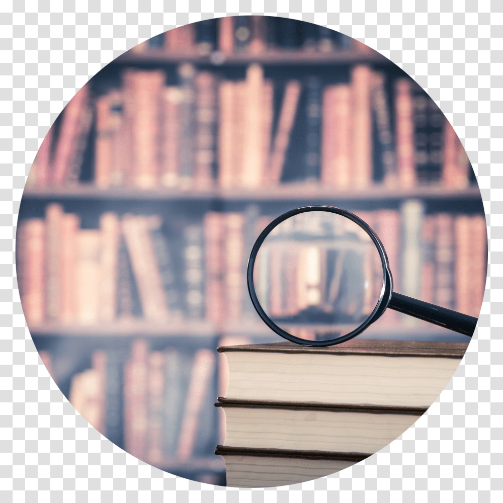 T Magnifying Glass Over Books Book Transparent Png
