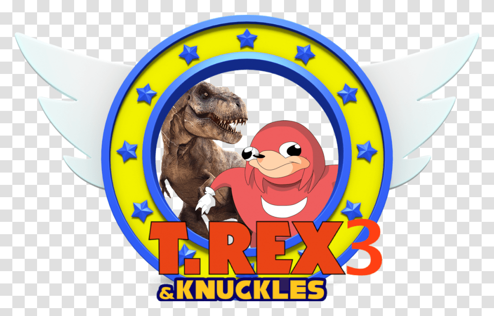 T Rex 3 And Knuckles Sonic The Hedgehog Rings, Dinosaur, Reptile, Animal, T-Rex Transparent Png