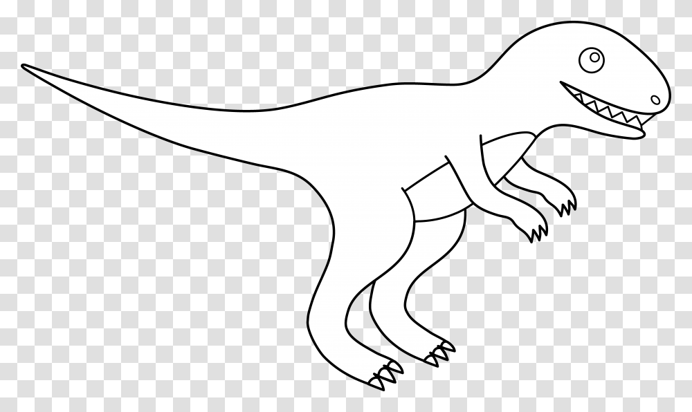 T Rex Black And White T Rex Black And Lesothosaurus, Animal, Reptile, Dinosaur, T-Rex Transparent Png