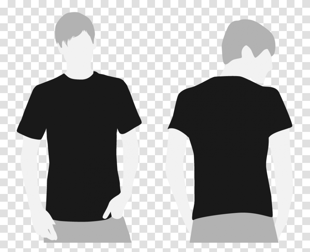 T Shirt Clipart Front And Back, Silhouette, Person, Sleeve Transparent Png