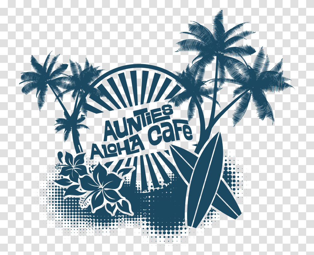 T Shirt Design By Pedro Nuno For Tnt Aloha Cafe Palm Tree Silhouette, Logo, Emblem Transparent Png