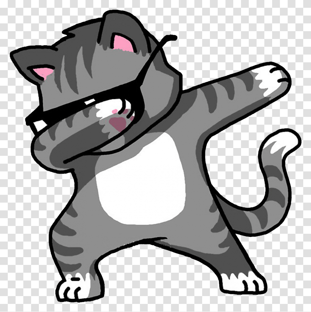 T Shirt Kitten Hoodie Dab Cat Download Hd Clipart Dabbing Cat, Animal, Mammal, Gun, Weapon Transparent Png