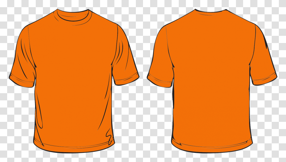 T Shirt Orange Clipart Tshirt Orange Round Neck T Orange Shirt Front And Back, Clothing, Apparel, T-Shirt, Sleeve Transparent Png