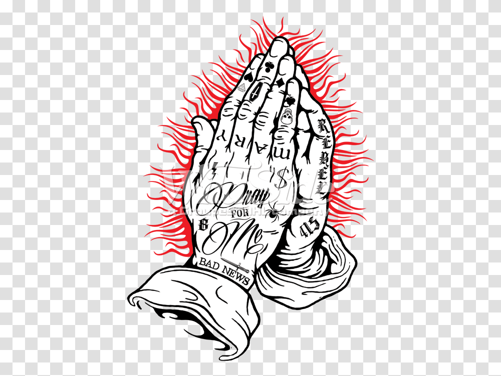 T Shirt Tattoo Clipart God Praying Hand, Bird, Animal, Label Transparent Png