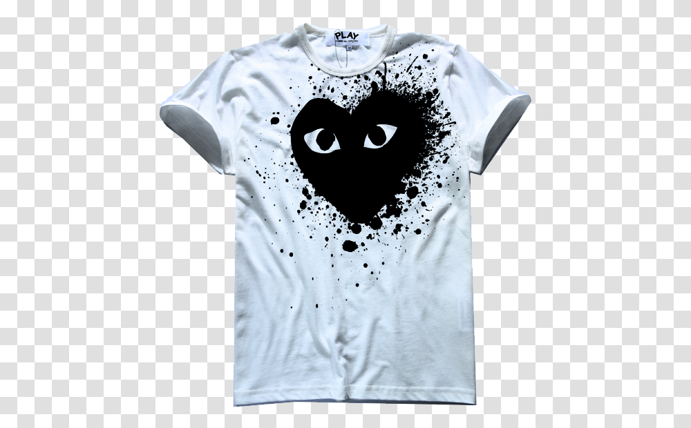 T Shirt With A Heart Free Download Play Comme Des Garcons, Apparel, T-Shirt, Sleeve Transparent Png