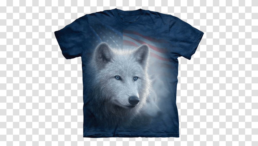 T Shirt With Animal, Wolf, Mammal, Canine, White Dog Transparent Png