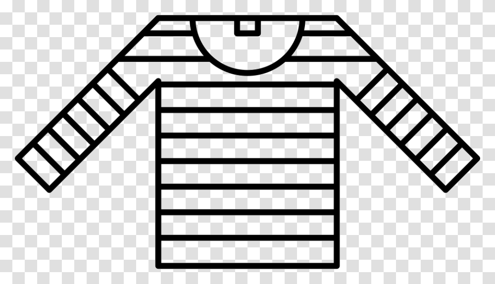 T Shirt With Stripes Icon Free Download, Stencil, Paper Transparent Png