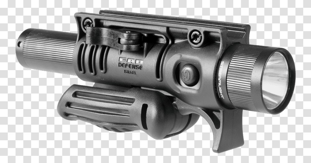 T4fabtwopositionforegripandflashlight Flashlight, Gun, Weapon, Weaponry, Binoculars Transparent Png