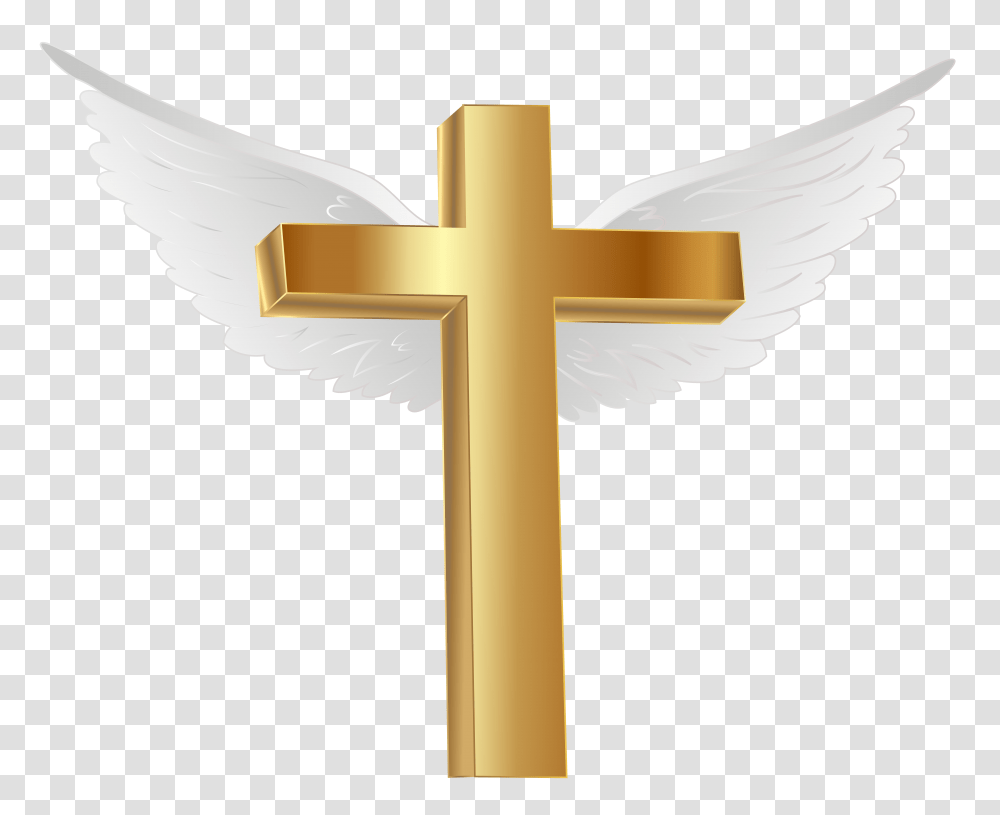 Ta 37 V73 Image Golden Angel Gold Cross Background, Symbol, Crucifix Transparent Png