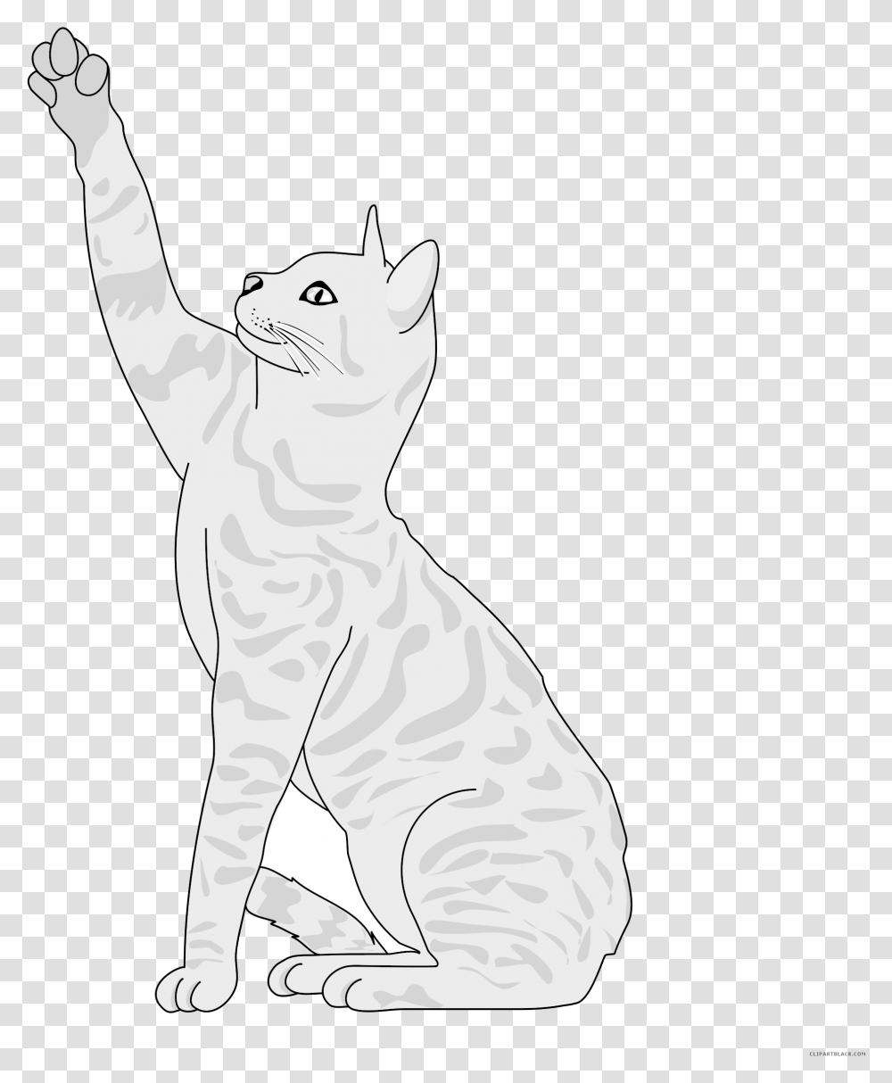 Tabby Cat Clipart Cat Tail Cartoon Cat Reaching Up, Animal, Mammal, Pet, Standing Transparent Png
