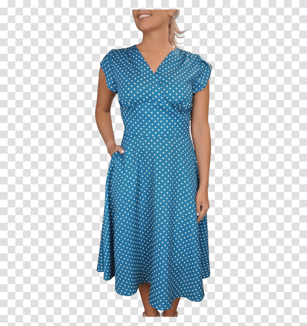 Tabby Polka Dot Tea Dress, Person, Human, Apparel Transparent Png