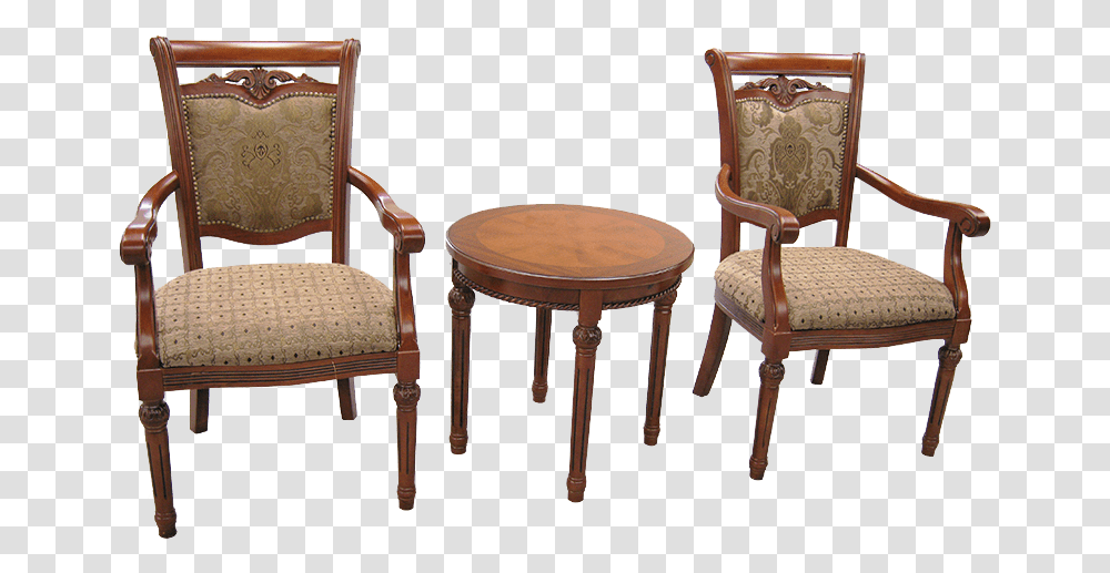 Table And Chairs Victorian Design Tea Table, Furniture, Armchair, Cushion Transparent Png