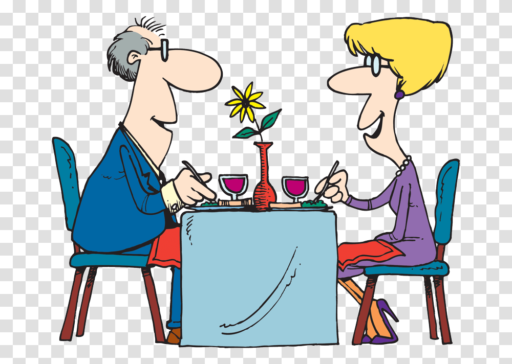 Table Cartoons On A Date, Performer, Dating, Magician, Crowd Transparent Png