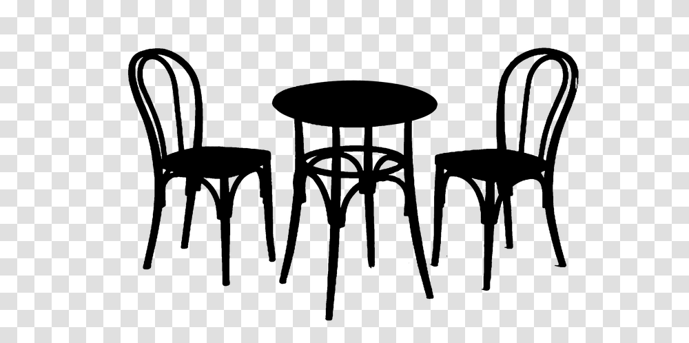 Table Chair Cafe Table And Chair Silhouette, Gray, World Of Warcraft Transparent Png