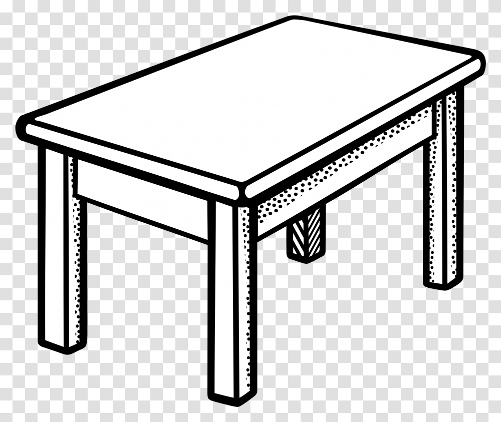 Table Clipart Black And White Table Black And White, Furniture, Coffee Table, Tabletop, Bench Transparent Png