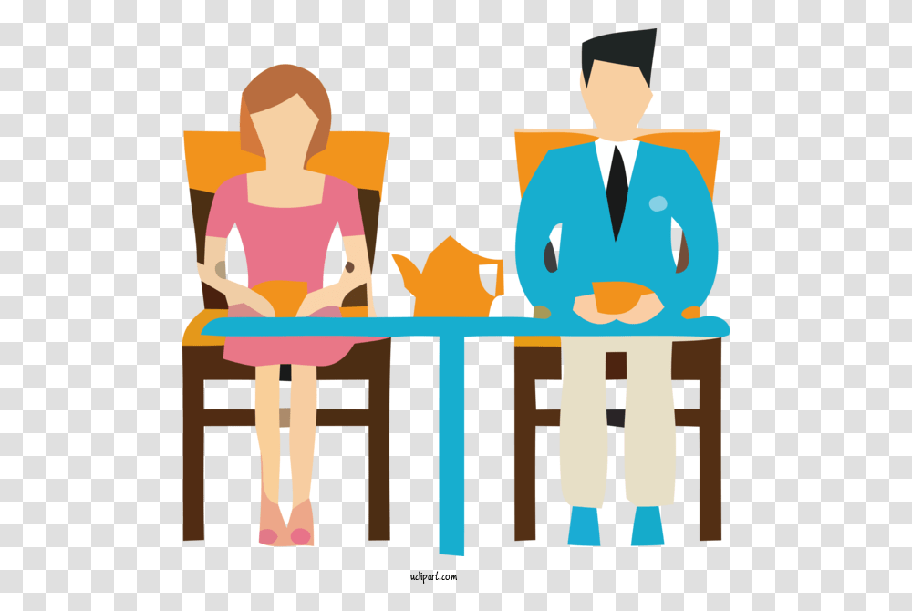 Table Furniture Cartoon For Parents Sitting, Audience, Crowd, Person, Human Transparent Png