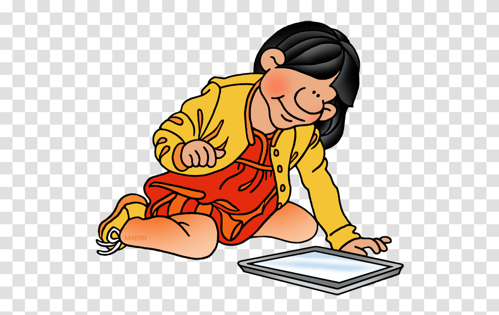 Tablet Clipart Girl, Computer, Electronics, Apparel Transparent Png