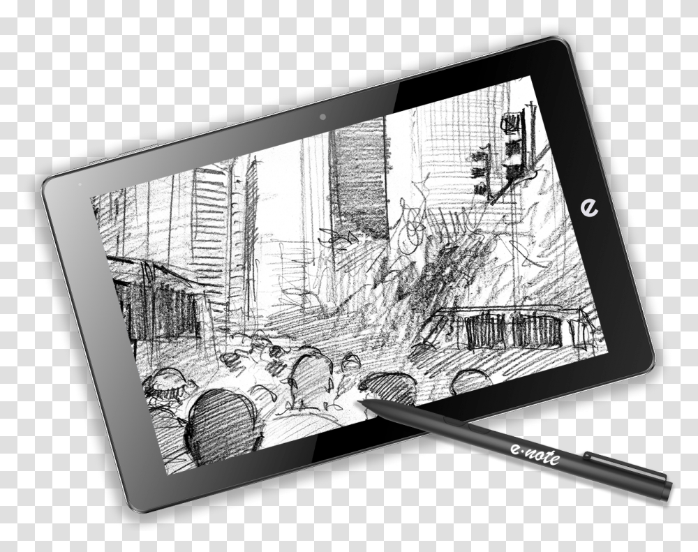 Tablet Computer, Electronics, Drawing, Sketch Transparent Png