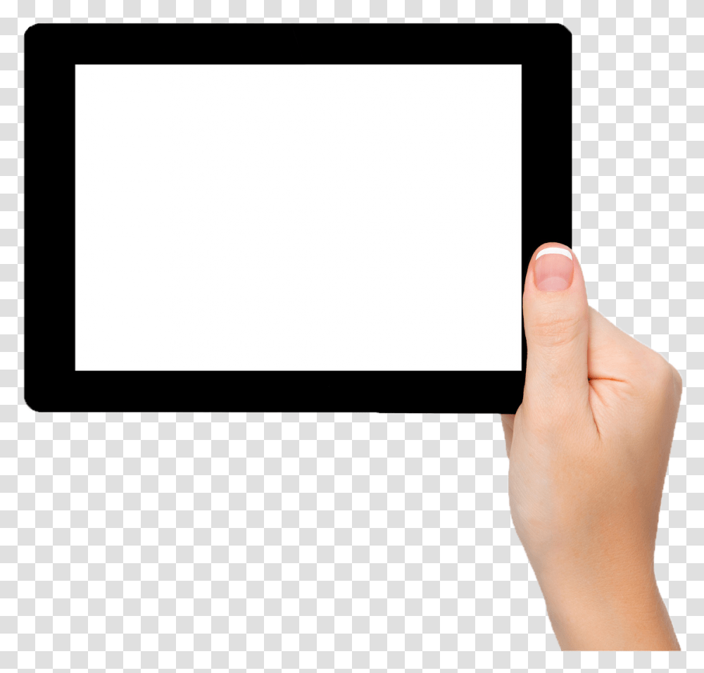 Tablet, Electronics, Person, Hand Transparent Png