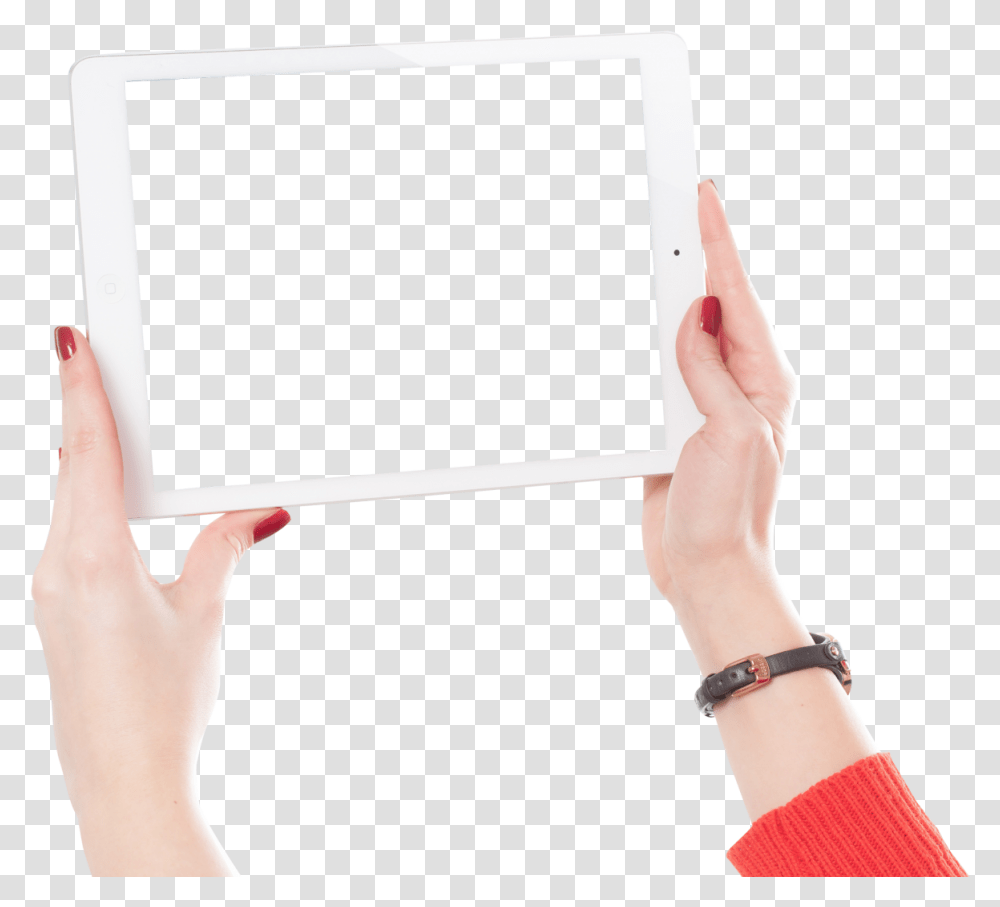 Tablet Hands Womanshands Women Frame Hands Holding Ipad, Person, Human, Electronics, Computer Transparent Png
