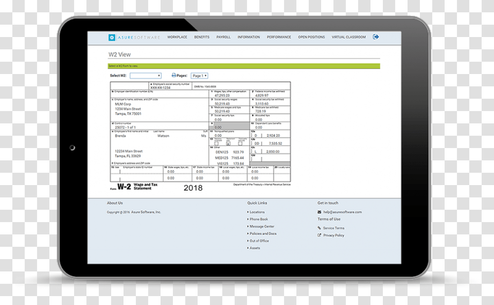 Tablet Showing Wage Amp Tax Statement View Mobile Device, Computer, Electronics, Tablet Computer, Screen Transparent Png