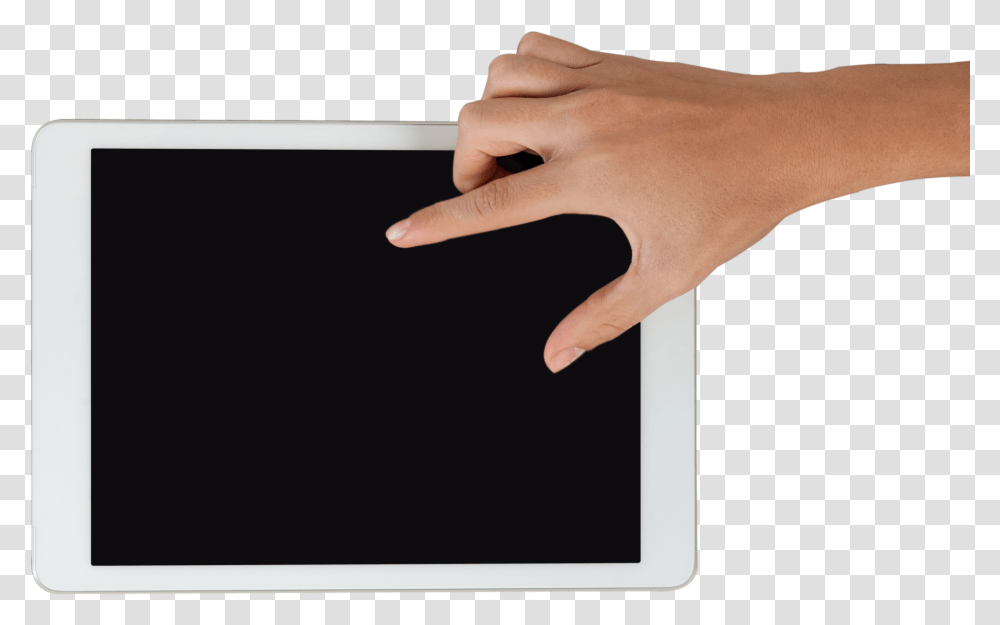 Tablet Stock Images Hand On A Tablet, Person, Human, Finger, Electronics Transparent Png