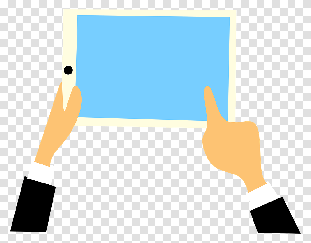 Tablet Technology Social Media Hands Taped Hands Social Media, Axe, Tool, Scroll, White Board Transparent Png