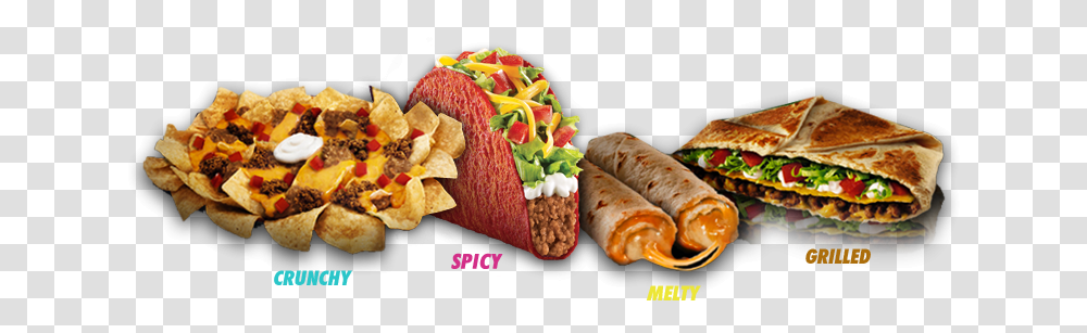 Taco Bell Usa Food, Sandwich, Pizza, Bread, Burger Transparent Png